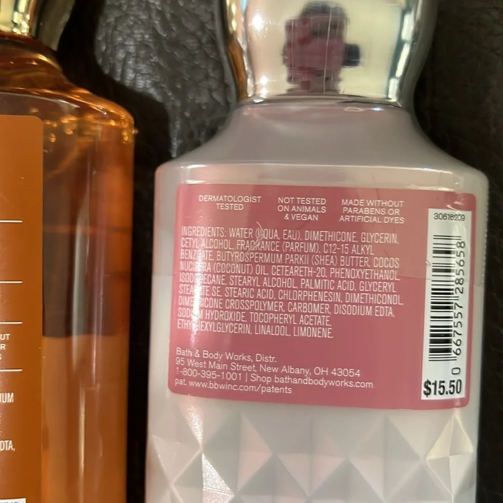 Bath and body strawberry snowflakes lotion and jolly gingerbread body wash